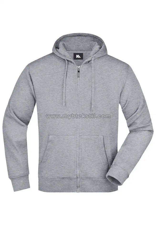 Gri Melanj Kapüşonlu Sweatshirt