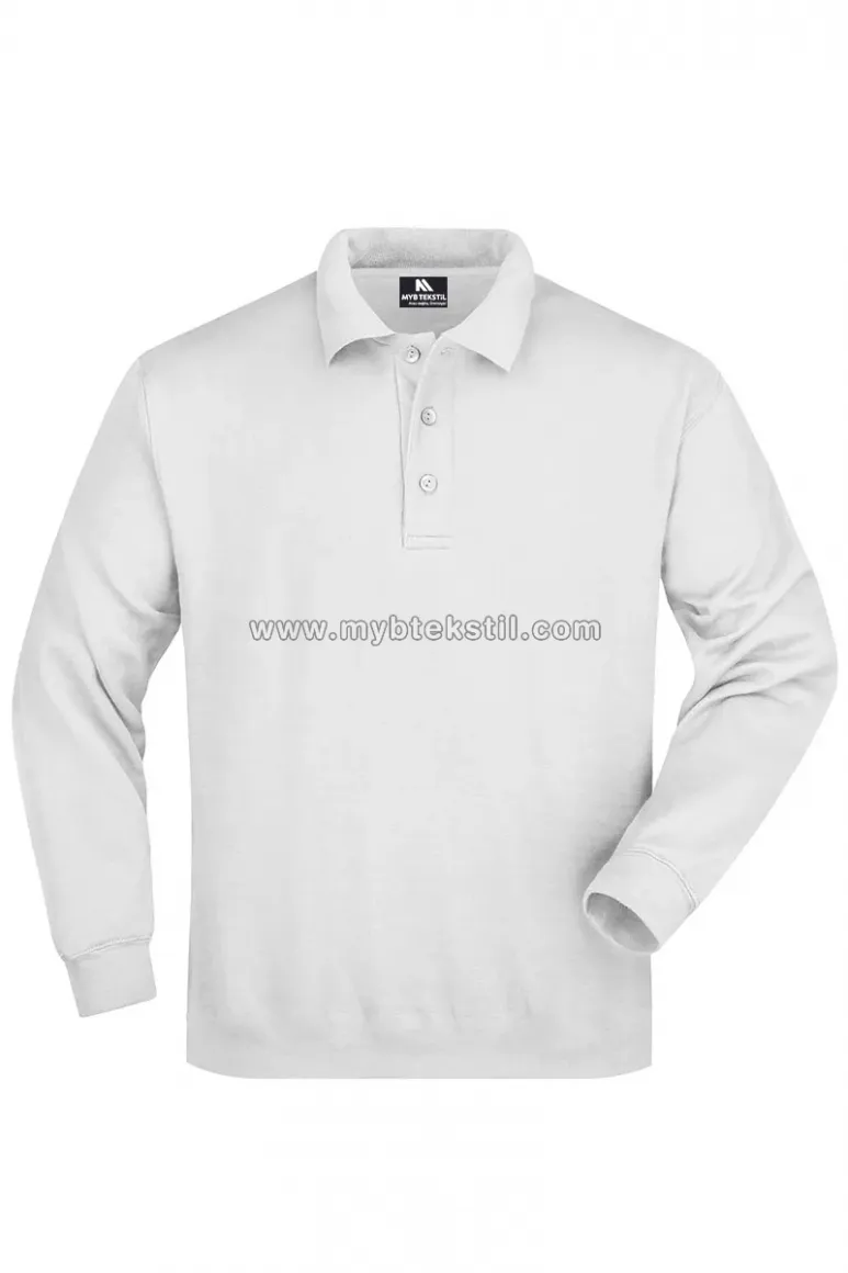 Baskılı Polo Yaka Sweatshirt