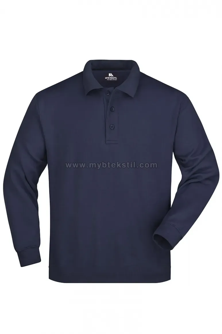 Lacivert Sweatshirt Yakalı Polo