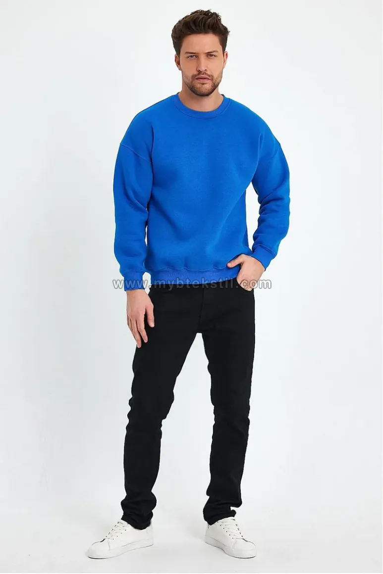 Kışlık Sax Mavi Sweatshirt