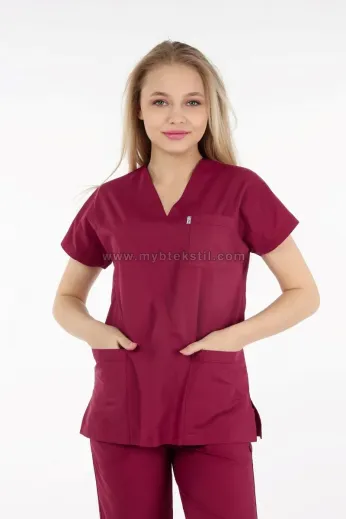 Bordo Scrubs Takım