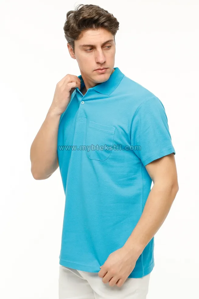 Polo Yaka İş T-shirt Turkuaz