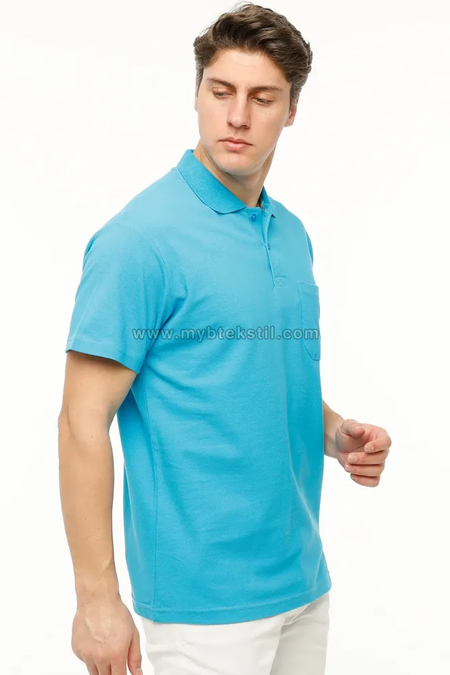 Polo Yaka İş T-shirt Turkuaz