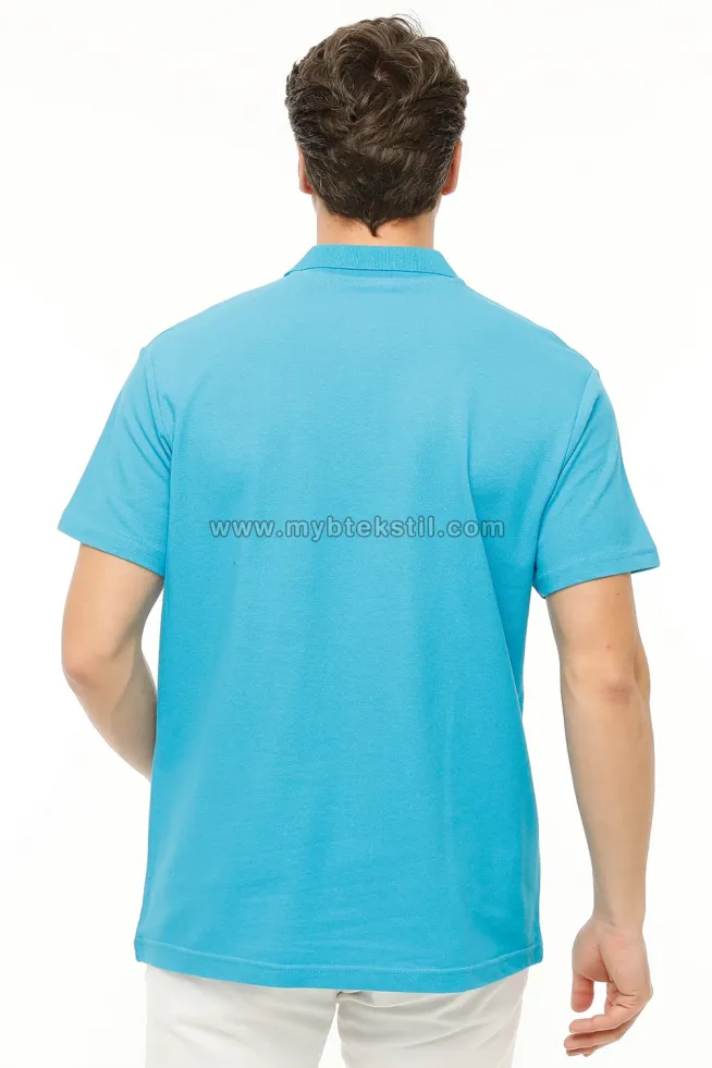 Polo Yaka İş T-shirt Turkuaz