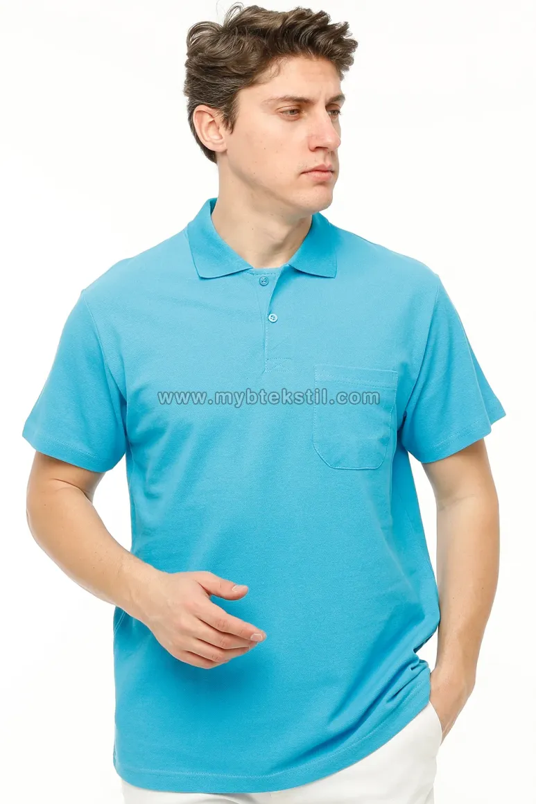 Polo Yaka İş T-shirt Turkuaz