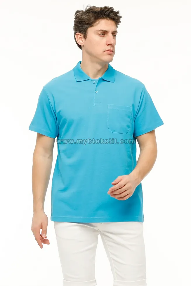 Polo Yaka İş T-shirt Turkuaz